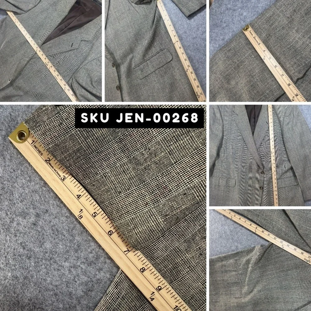Fratelli Rome New York Sport Coat XL Gray Plaid 100% Silk Blazer